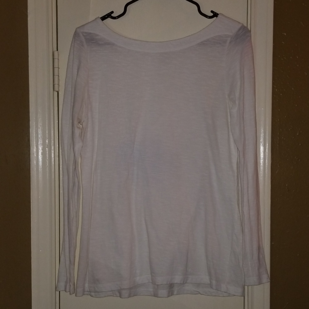 Ann Taylor Loft White Long Sleeve Shirt